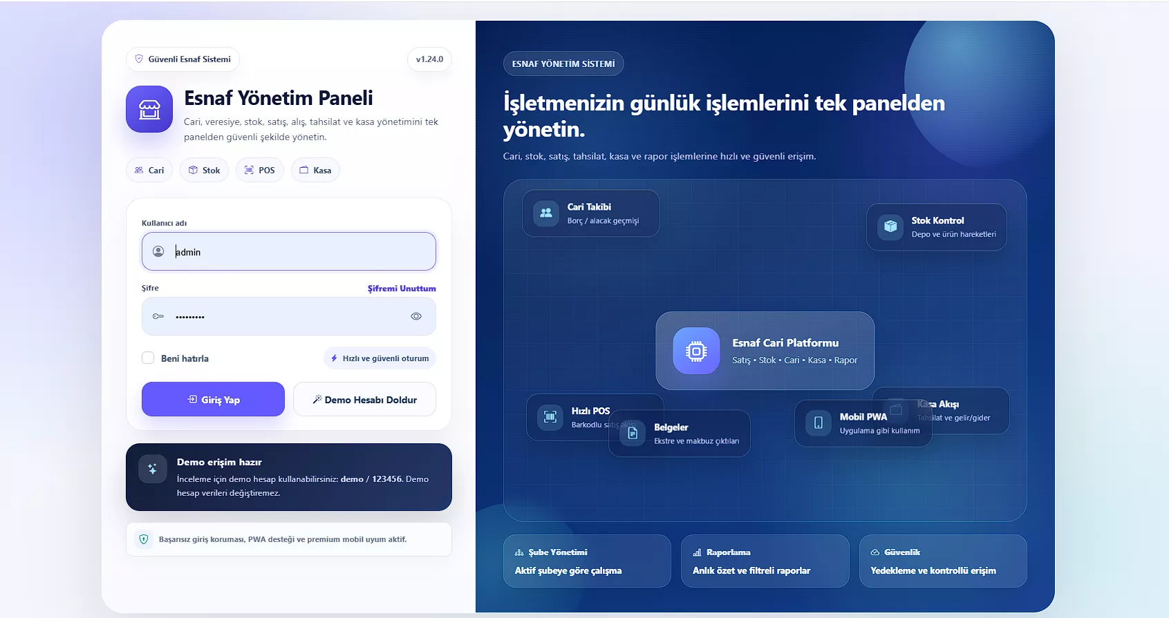 Esnaf Cari & Stok Yönetim Sistemi